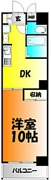 グレースガーデン岡山 1DKの間取図画像