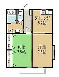 プレステージ 2DKの間取図画像