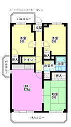 サンハイツ大元 3LDKの間取図画像