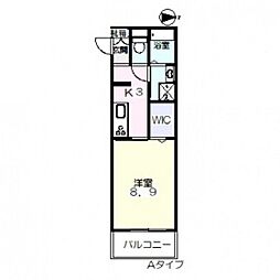 ヴァンベール京山 1Kの間取図画像
