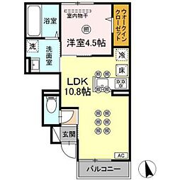 アルカンシェル 1LDKの間取図画像