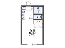 レオパレスウイング近藤 1Kの間取図画像