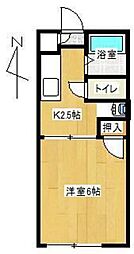 コーポつしま 1Kの間取図画像