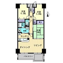 サーパス西古松2 3LDKの間取図画像