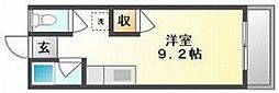 ソレイユK ワンルームの間取図画像