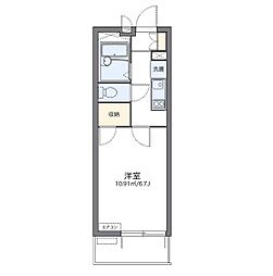 シャルマンタナカ2 1Kの間取図画像