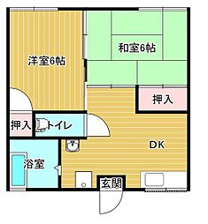 コーポ森本パート2 2DKの間取図画像
