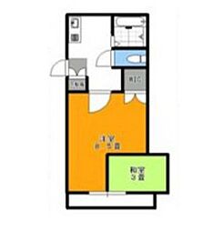 ベンハウス今 1Kの間取図画像