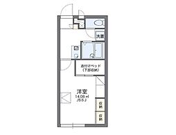レオパレスびぜん 1Kの間取図画像