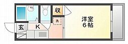 コーポプチ 1Kの間取図画像