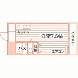 プレアール大供 ワンルームの間取図画像