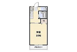 アジュール下中野 1Kの間取図画像