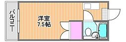 ホープ伊島A ワンルームの間取図画像