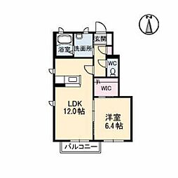 コンフォートリンナ1番館 1LDKの間取図画像