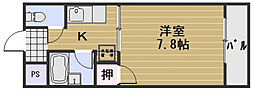 アルフィーネ厚生町 1Kの間取図画像