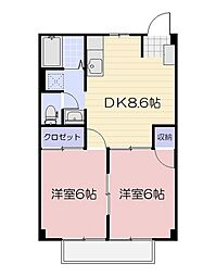 ニューシティレスポワール 2DKの間取図画像