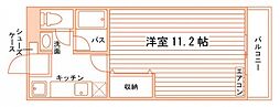 セカンドピアシティー南方 1Kの間取図画像