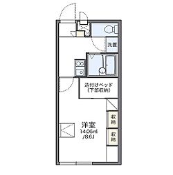 レオパレスグレイス 1Kの間取図画像