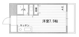 プレアール大供 ワンルームの間取図画像