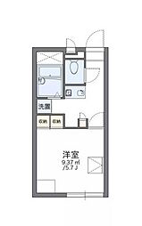 レオパレス元上 1Kの間取図画像