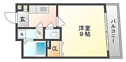 エスペランサ医大東 1Kの間取図画像