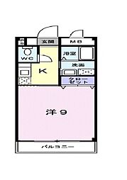 ドゥマン 1Kの間取図画像