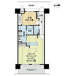 アルファライフ岡大医学部前2 1LDKの間取図画像
