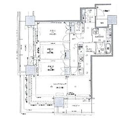 プラウドタワー岡山 3LDKの間取図画像