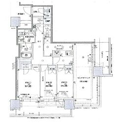 プラウドタワー岡山 3LDKの間取図画像