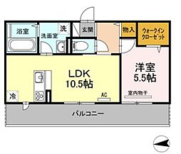 アンリ.D 1LDKの間取図画像