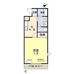 成和第6ビル 1Kの間取図画像