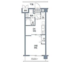 COCO学南町大学通り 1DKの間取図画像