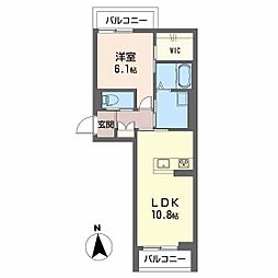 SunshineGardens富田 1LDKの間取図画像