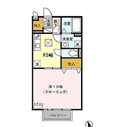 サンベルテ 1Kの間取図画像