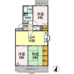 シャルマン駿河台 3LDKの間取図画像