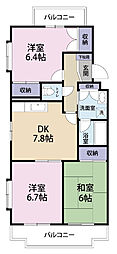 ユートピア21 3DKの間取図画像