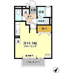 ヴィクトワール・K ワンルームの間取図画像