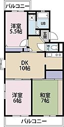 ルミエール石川 3LDKの間取図画像