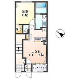 ニュークレスト七本松 1LDKの間取図画像