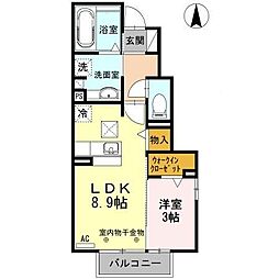フェリーチェA 1LDKの間取図画像