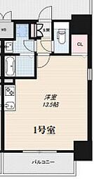 レジデンスh忍町 ワンルームの間取図画像