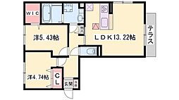 JR東海道・山陽本線 相生駅 徒歩23分の賃貸アパート 1階2LDKの間取り