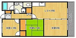 ヤナギマンション 3LDKの間取図画像