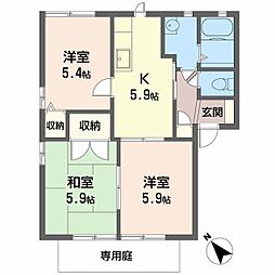 フォーレス佐土 1階3Kの間取り