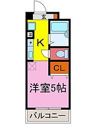 マルシェ書写 1Kの間取図画像