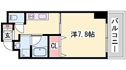 エクセル姫路 1Kの間取図画像