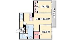 プロヌーブ尾上の松 2LDKの間取図画像