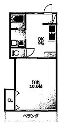エスポワール 1DKの間取図画像