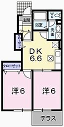 シエル・リビエール 2DKの間取図画像