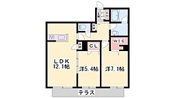 シャーメゾンアトリエール 2LDKの間取図画像